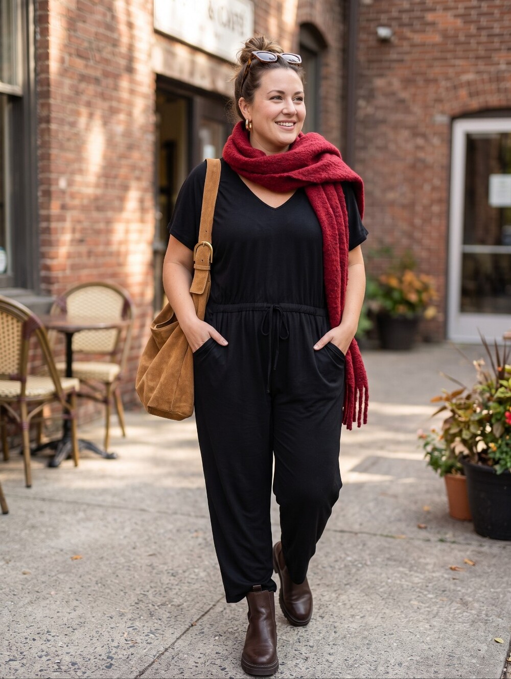 Sansara Black V-Neck Drawstring Jumpsuit Loungewear Athflow Quiet Luxury Minimal
